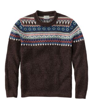 Men's L.L.Bean Organic Cotton Waffle Sweater, Crewneck, Fair Isle