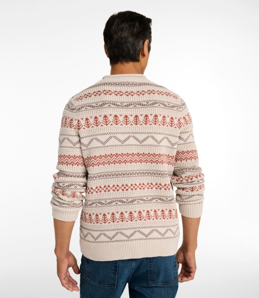 Men's L.L.Bean Organic Cotton Waffle Sweater, Crewneck, Fair Isle