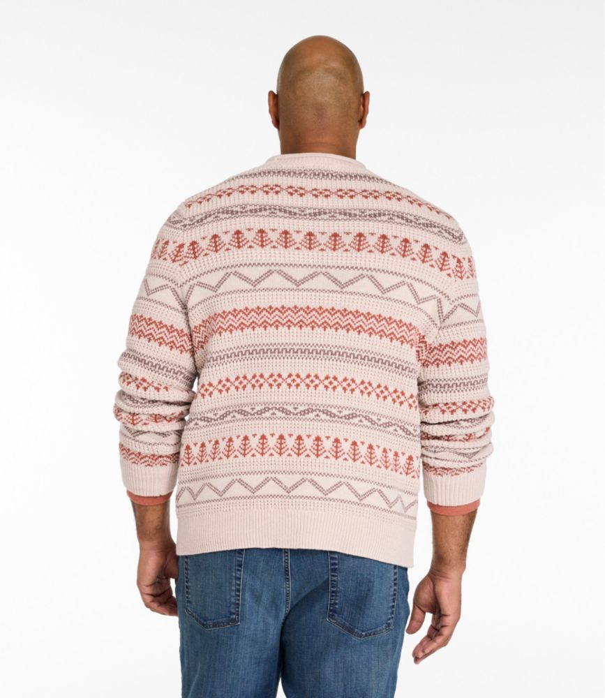 Men's L.L.Bean Organic Cotton Waffle Sweater, Crewneck, Fair Isle