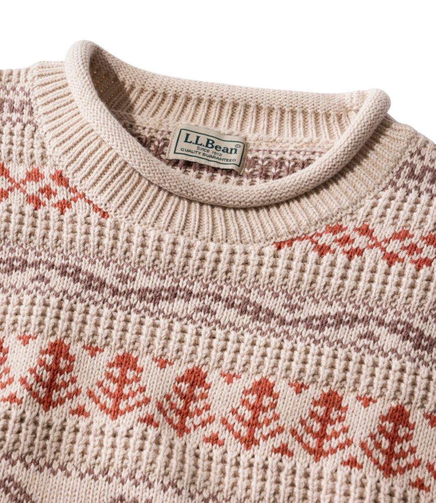 Men's L.L.Bean Organic Cotton Waffle Sweater, Crewneck, Fair Isle