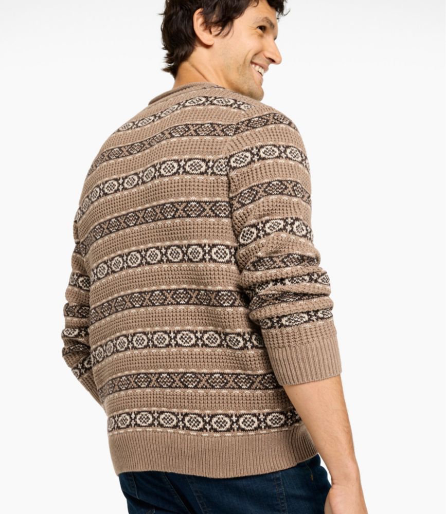 Men's L.L.Bean Organic Cotton Waffle Sweater, Crewneck, Fair Isle