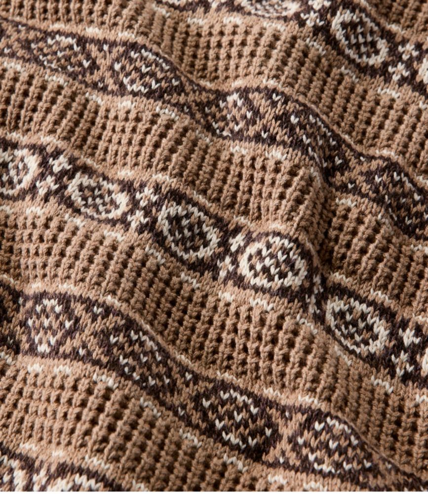 Men's L.L.Bean Organic Cotton Waffle Sweater, Crewneck, Fair Isle