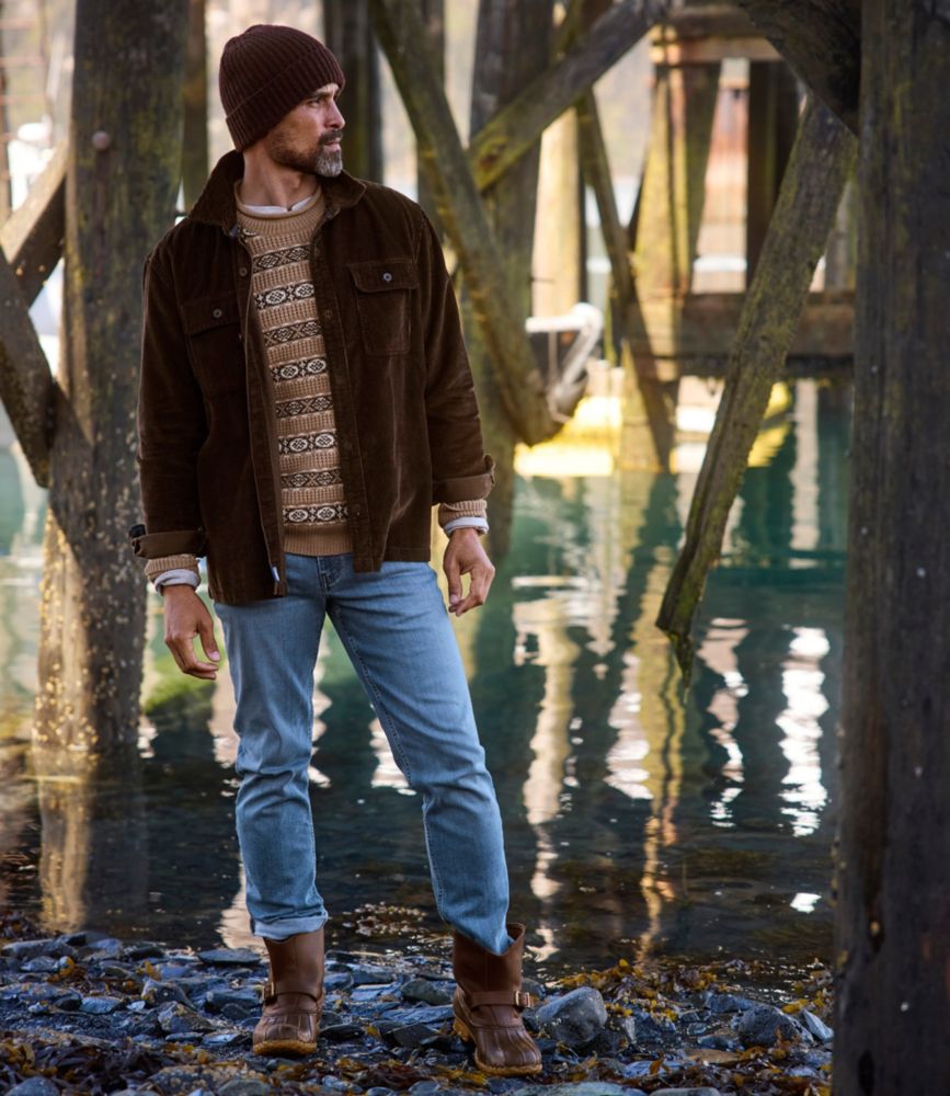 Men's L.L.Bean Organic Cotton Waffle Sweater, Crewneck, Fair Isle