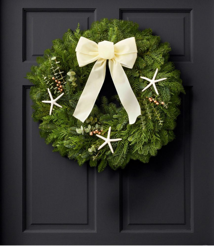 Coastal Evergreen Wreath, 24" Fresh Wreaths & Greenery at L.L.Bean