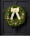 Coastal Evergreen Wreath, Lighted, 24", One Color, small image number 0