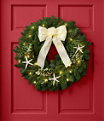 Coastal Evergreen Wreath, Lighted, 24", One Color, small image number 1