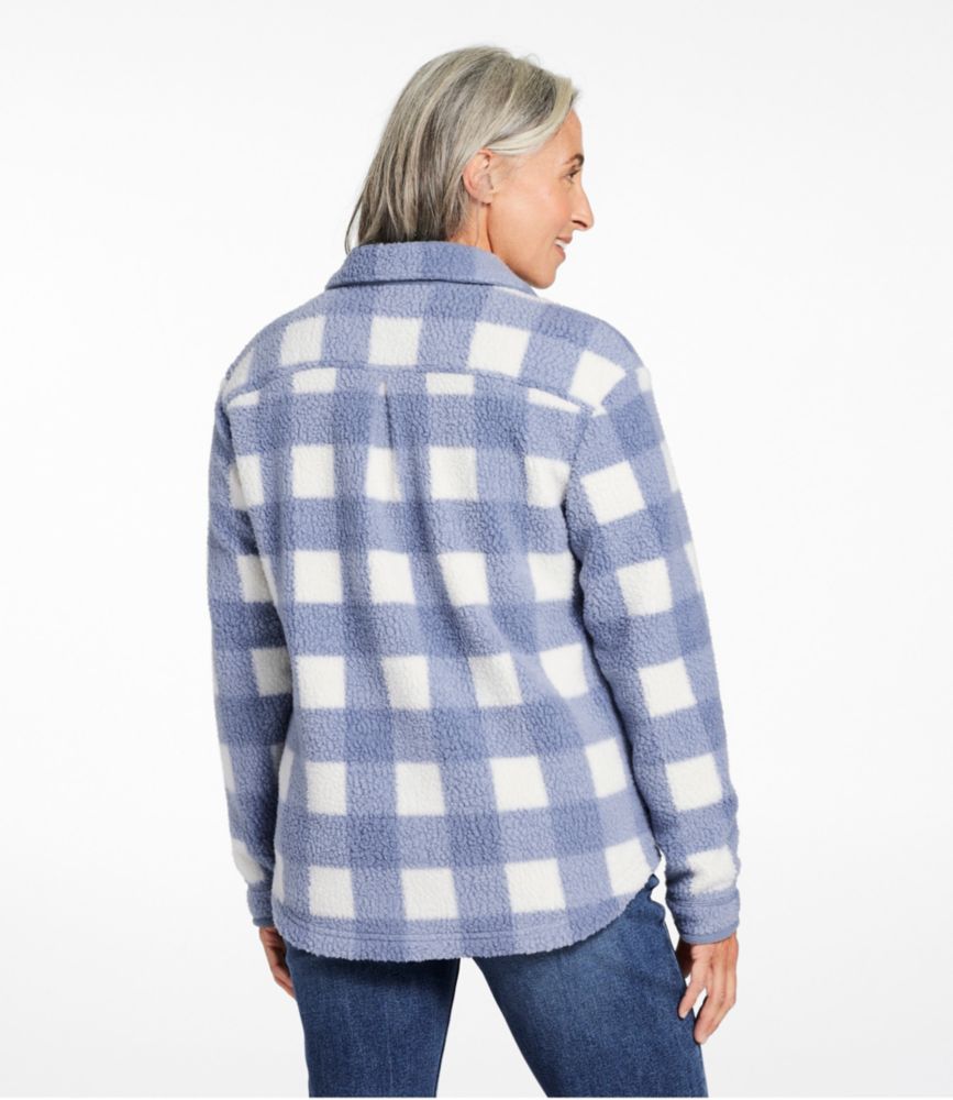 Women's Cozy Cottage Fleece, Shirt Print, Cream Plaid, small image number 3