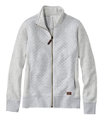 Women's Quilted Sweatshirt, Full-Zip, Light Gray Heather, small image number 0