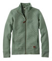 Women's Quilted Sweatshirt, Full-Zip, Sea Green, small image number 0