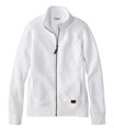 Women's Quilted Sweatshirt Full-Zip Jacket, White, small image number 0