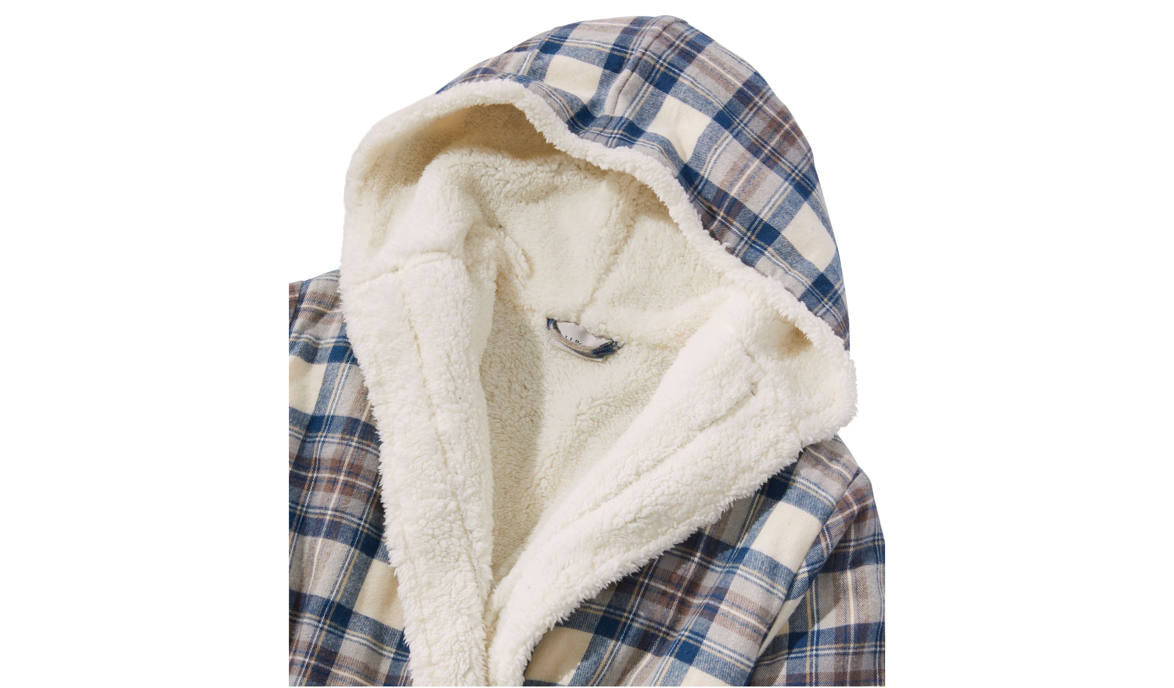 Women's Scotch Plaid Flannel Robe, Sherpa-Lined Long