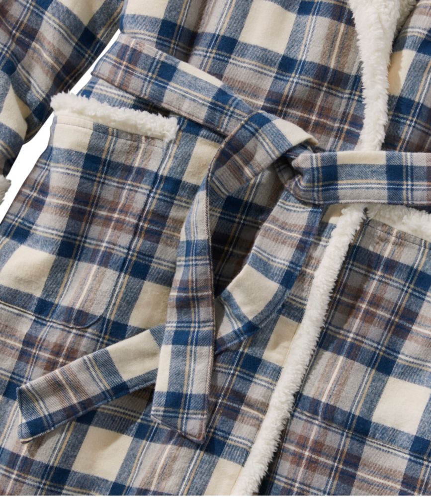 Women's Scotch Plaid Flannel Robe, Sherpa-Lined Long, MacRae Hunting Modern, small image number 6