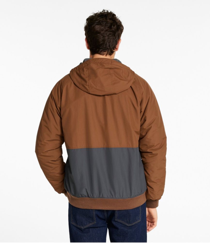 Men's Insulated 3-Season Bomber Hooded Jacket, Colorblock, Hazelnut/Alloy Gray, small image number 3