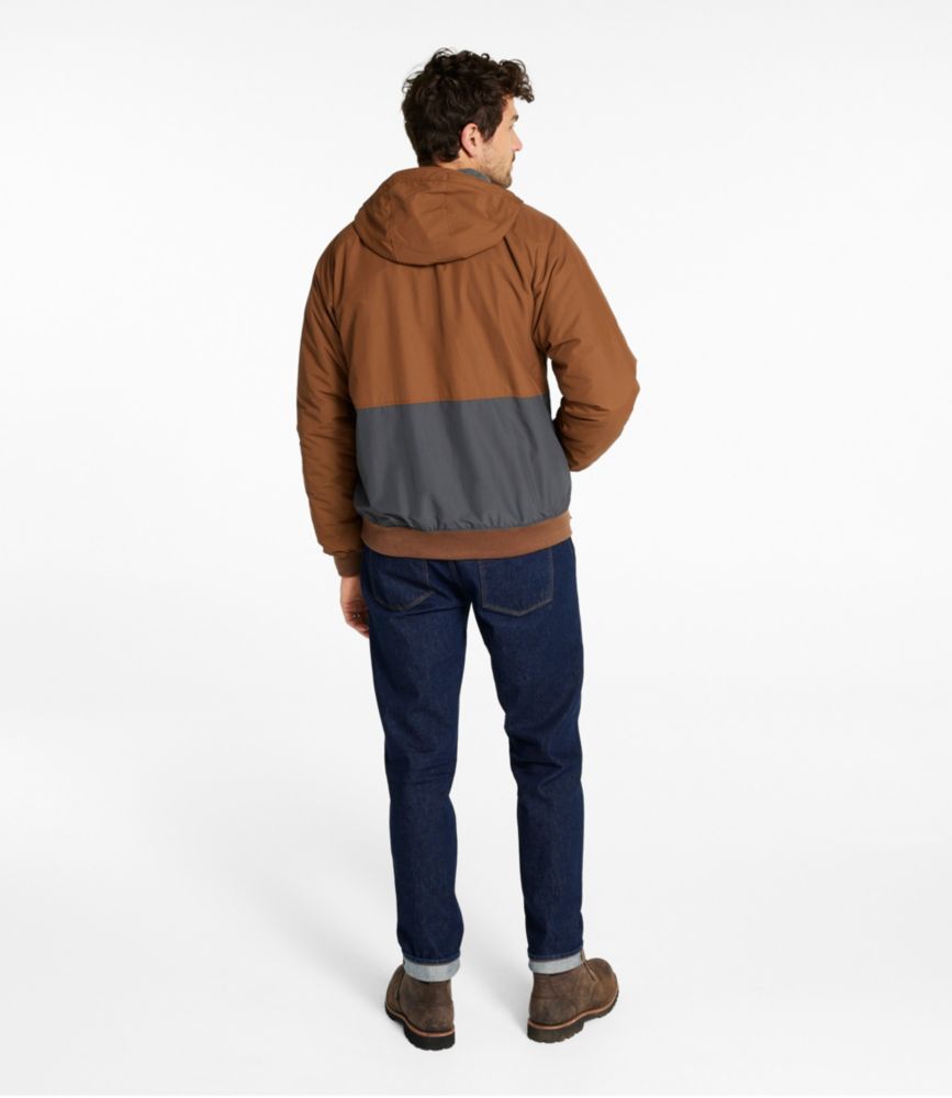 Men's Insulated 3-Season Bomber Hooded Jacket, Colorblock, Hazelnut/Alloy Gray, small image number 5