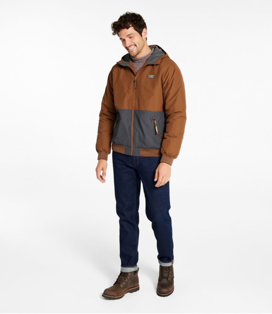 Men's Insulated 3-Season Bomber Hooded Jacket, Colorblock