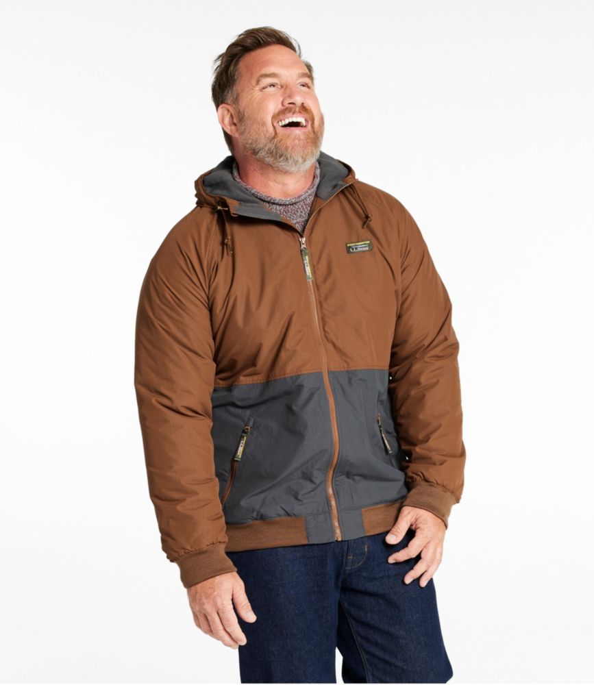 Men's Insulated 3-Season Bomber Hooded Jacket, Colorblock