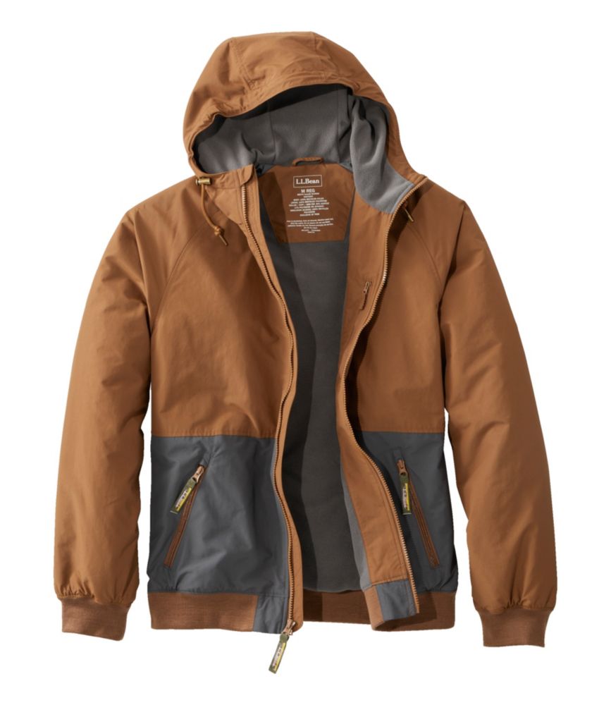 Men's Insulated 3-Season Bomber Hooded Jacket, Colorblock