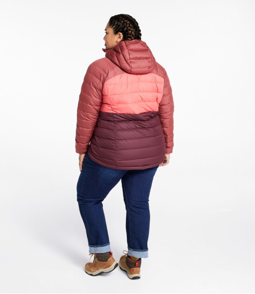 Women's Bean's Down Hooded Jacket, Colorblock, Nautical Navy/Bright Bronze, small image number 5