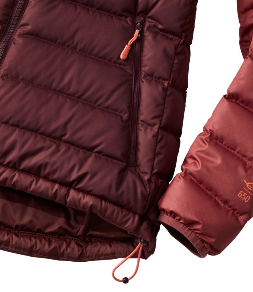 Women's Bean's Down Hooded Jacket, Colorblock, Burgundy Brown/Rosewood, small image number 8