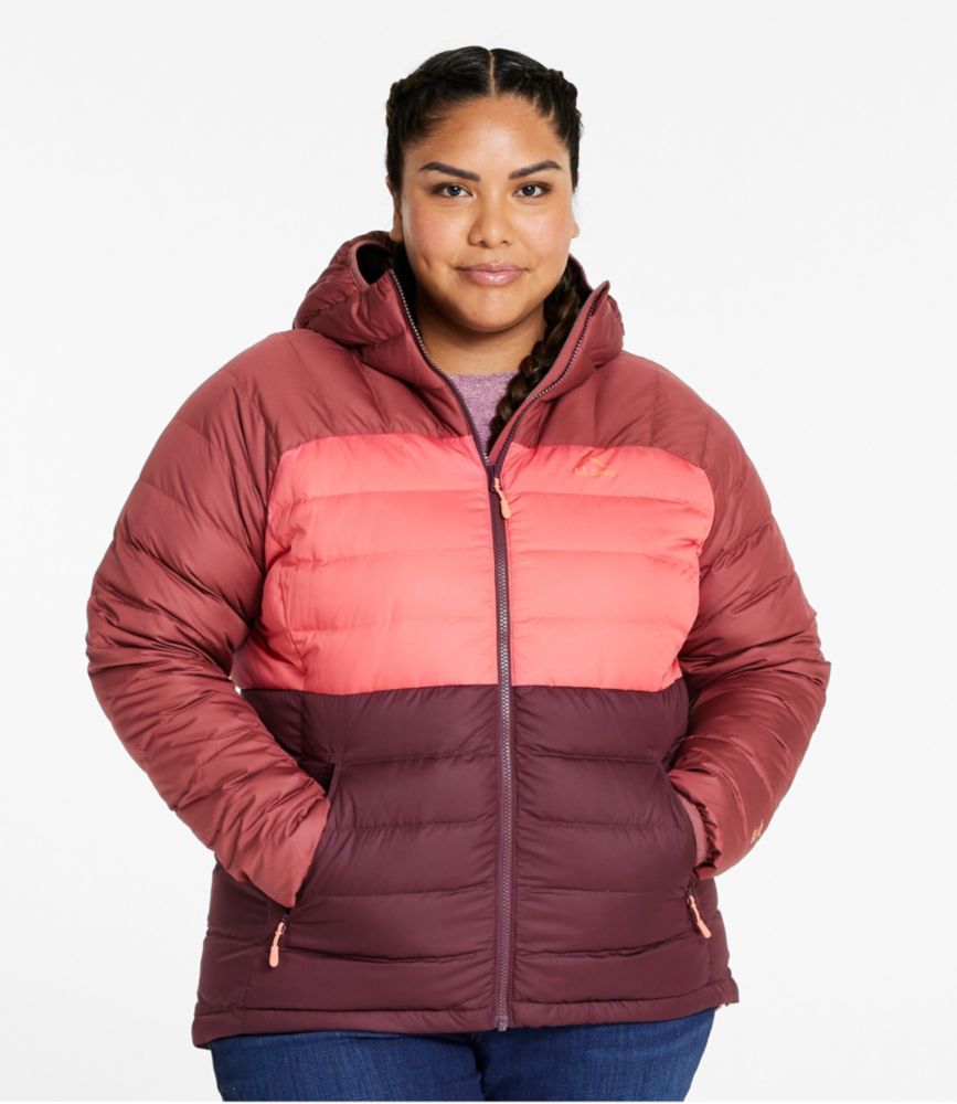 Women's Bean's Down Hooded Jacket, Colorblock
