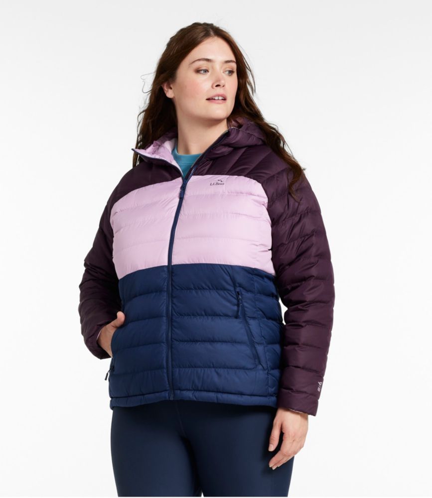 Women's Bean's Down Hooded Jacket, Colorblock