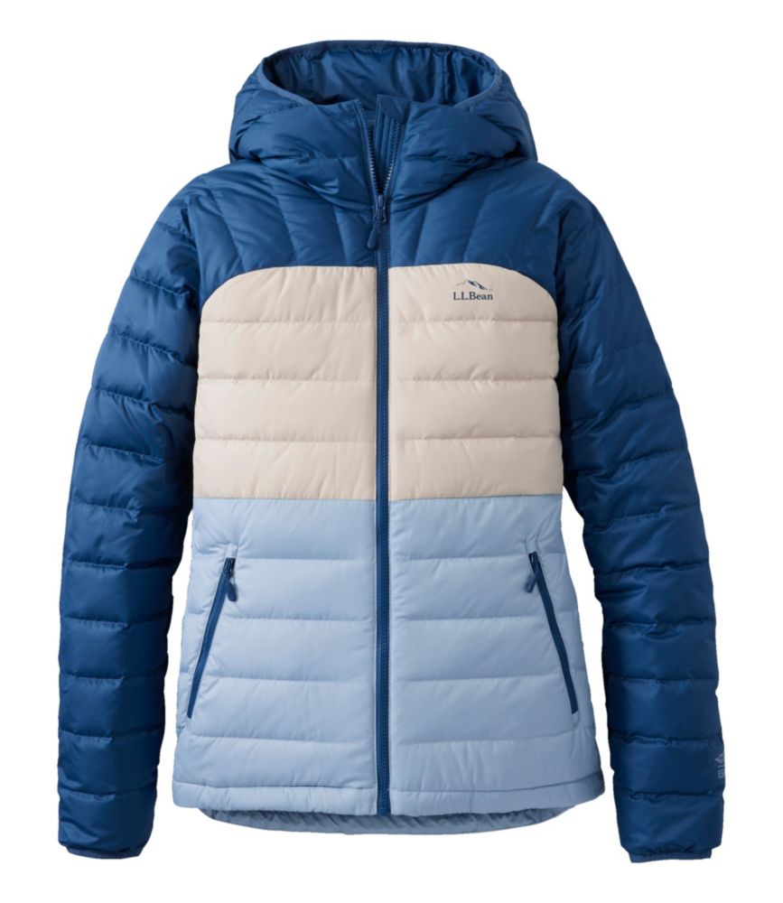 Women's Bean's Down Hooded Jacket, Colorblock