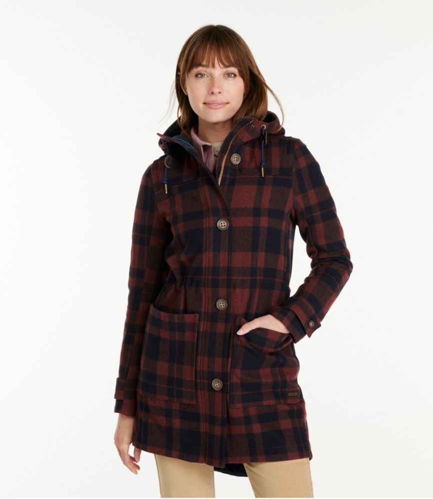 Women's Bean's West End Wool Coat, Pattern, Canyon Rust Plaid, small image number 2