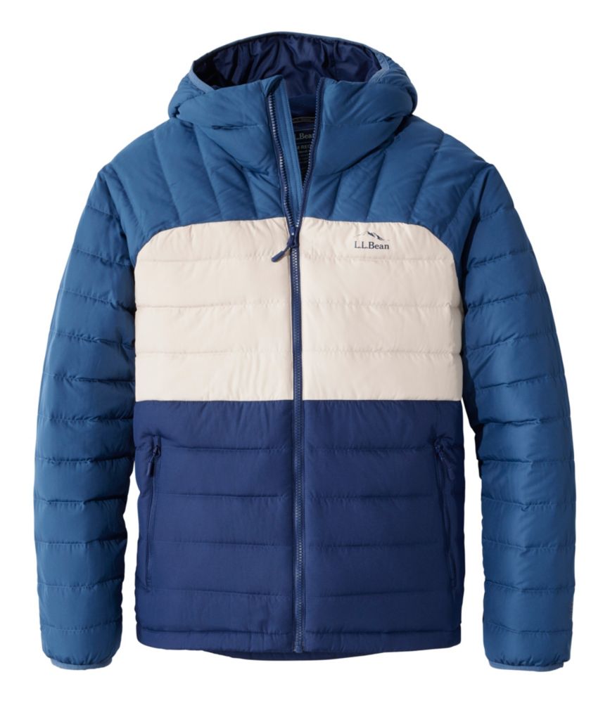 Men's Bean's Down Hooded Jacket, Colorblock