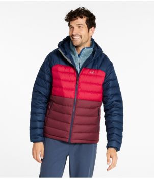 Men's Bean's Down Hooded Jacket, Colorblock