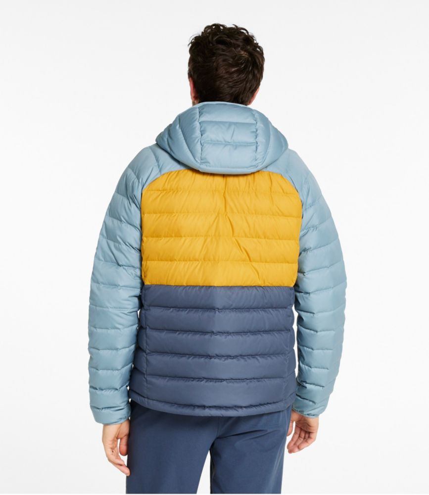 Men's Bean's Down Hooded Jacket, Colorblock, Mallard Teal/Dark Pine, small image number 3