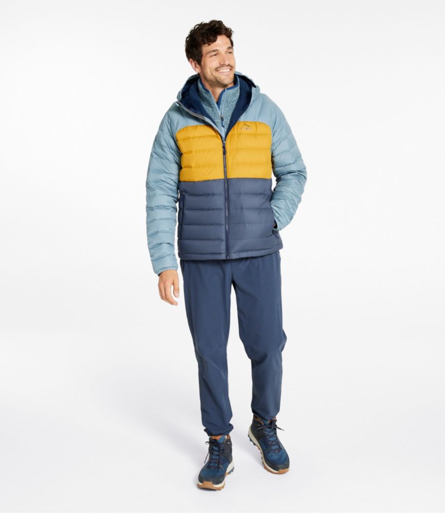 Men's Bean's Down Hooded Jacket, Colorblock, Mallard Teal/Dark Pine, small image number 4