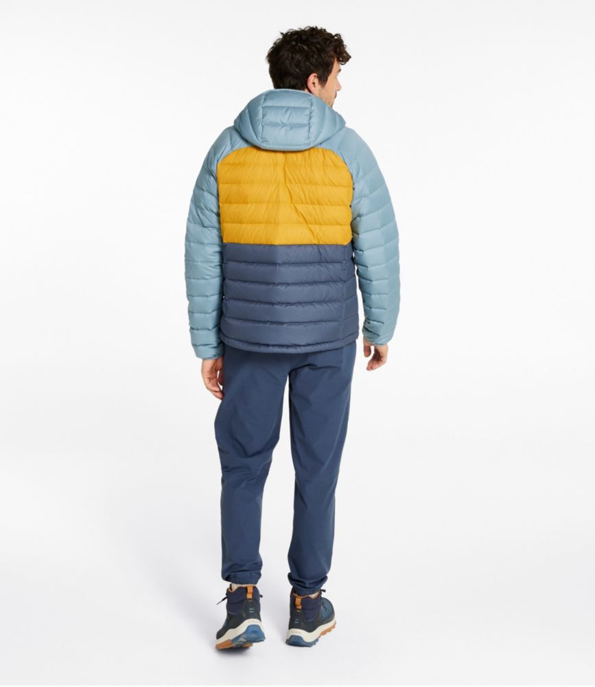 Men's Bean's Down Hooded Jacket, Colorblock, Mallard Teal/Dark Pine, small image number 5