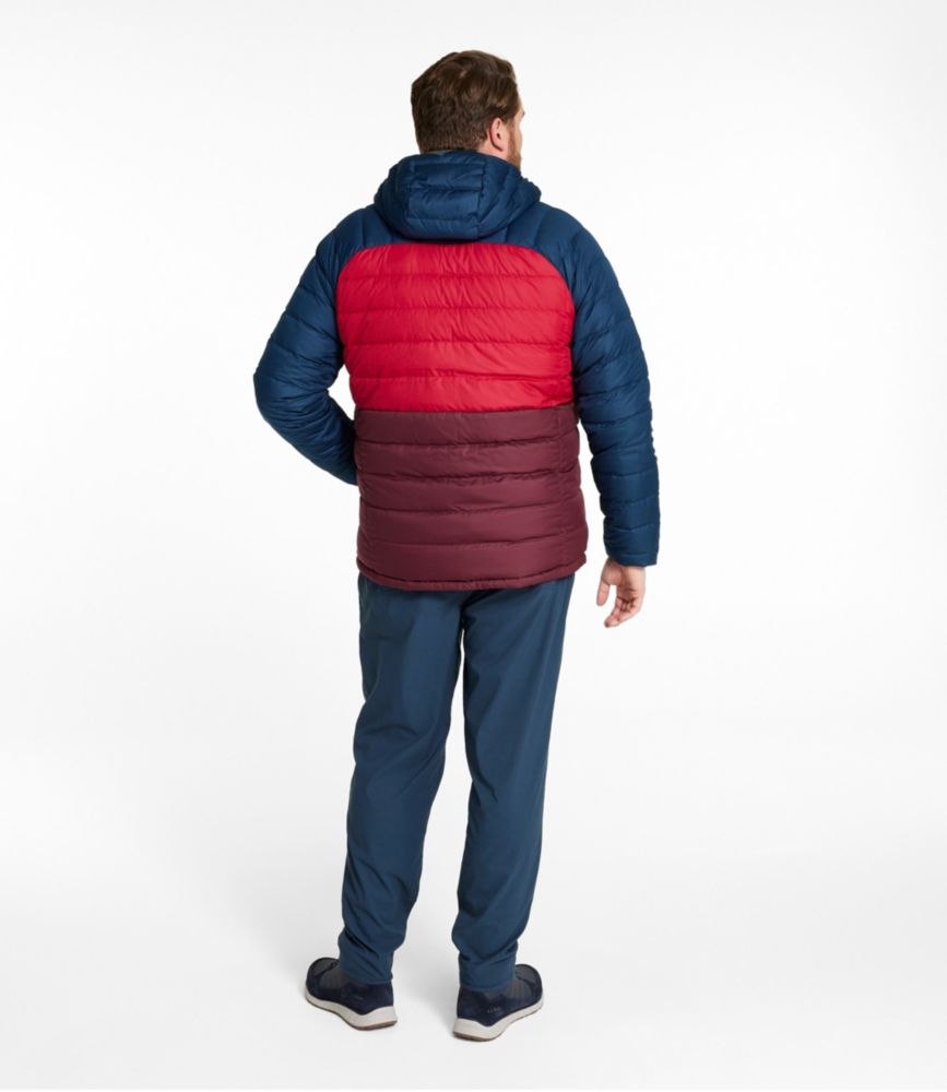 Men's Bean's Down Hooded Jacket, Colorblock, Burgundy/Nautical Navy, small image number 10