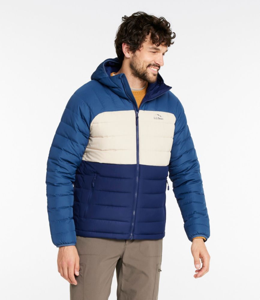 Men's Bean's Down Hooded Jacket, Colorblock