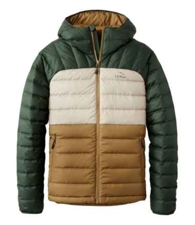 Men's Bean's Down Hooded Jacket, Colorblock