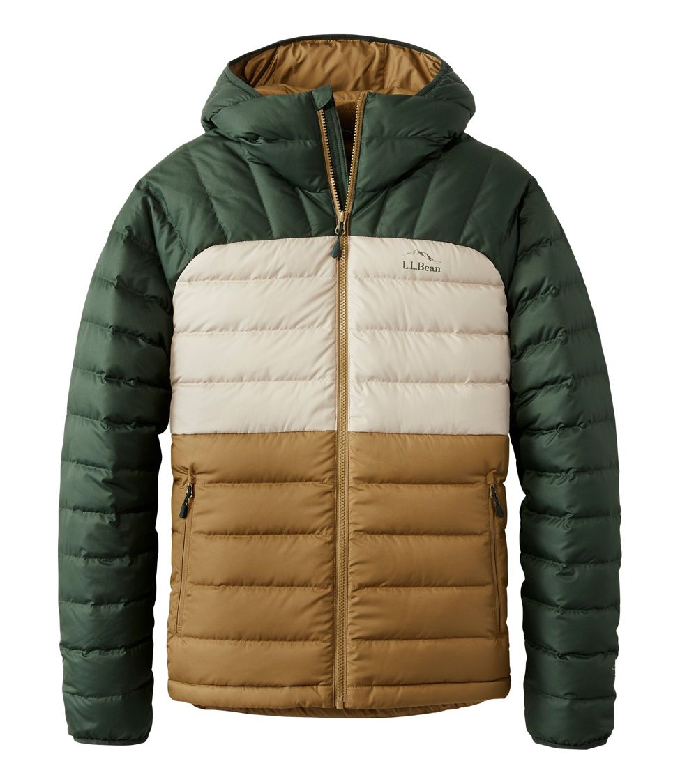 Men's Bean's Down Hooded Jacket, Colorblock at L.L. Bean