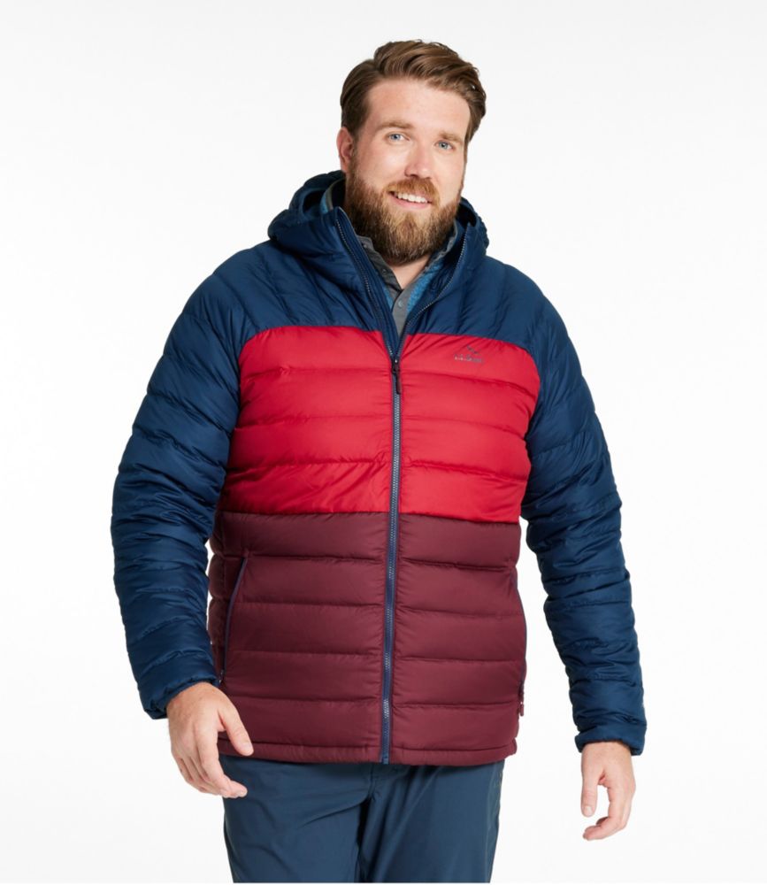 Men's Bean's Down Hooded Jacket, Colorblock