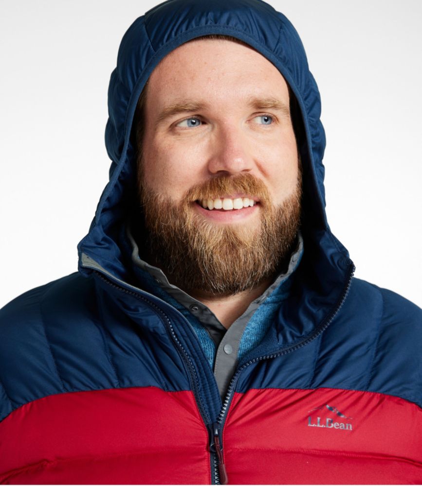 Men's Bean's Down Hooded Jacket, Colorblock