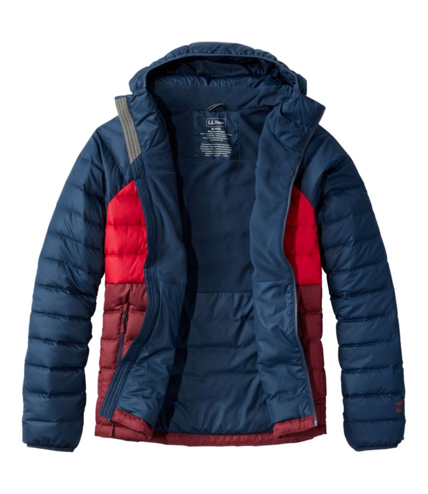 Men's Bean's Down Hooded Jacket, Colorblock