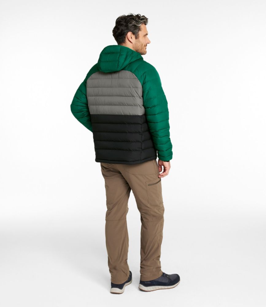 Men's Bean's Down Hooded Jacket, Colorblock