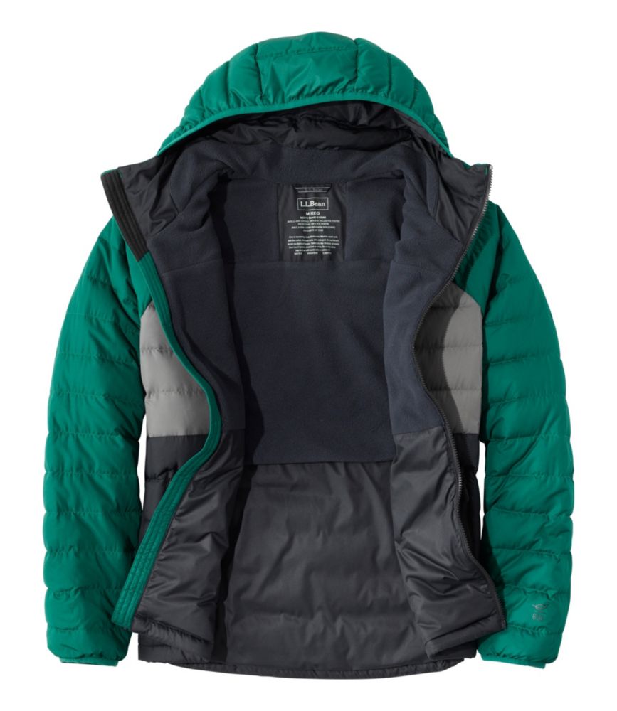 Men's Bean's Down Hooded Jacket, Colorblock