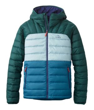 Men's Bean's Down Hooded Jacket, Colorblock