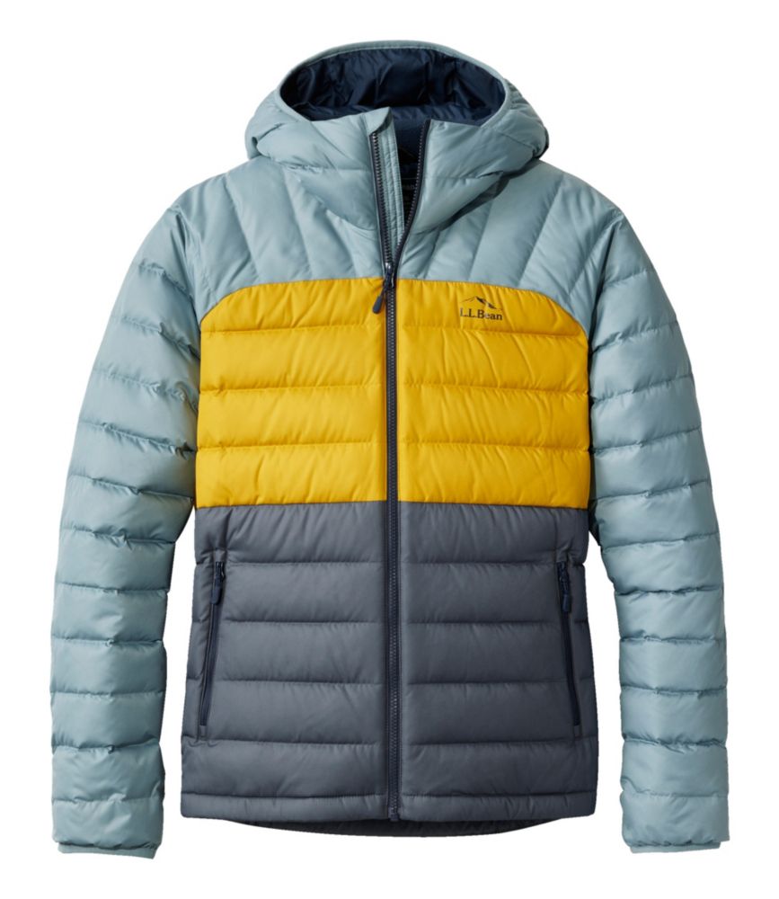 Men's Bean's Down Hooded Jacket, Colorblock