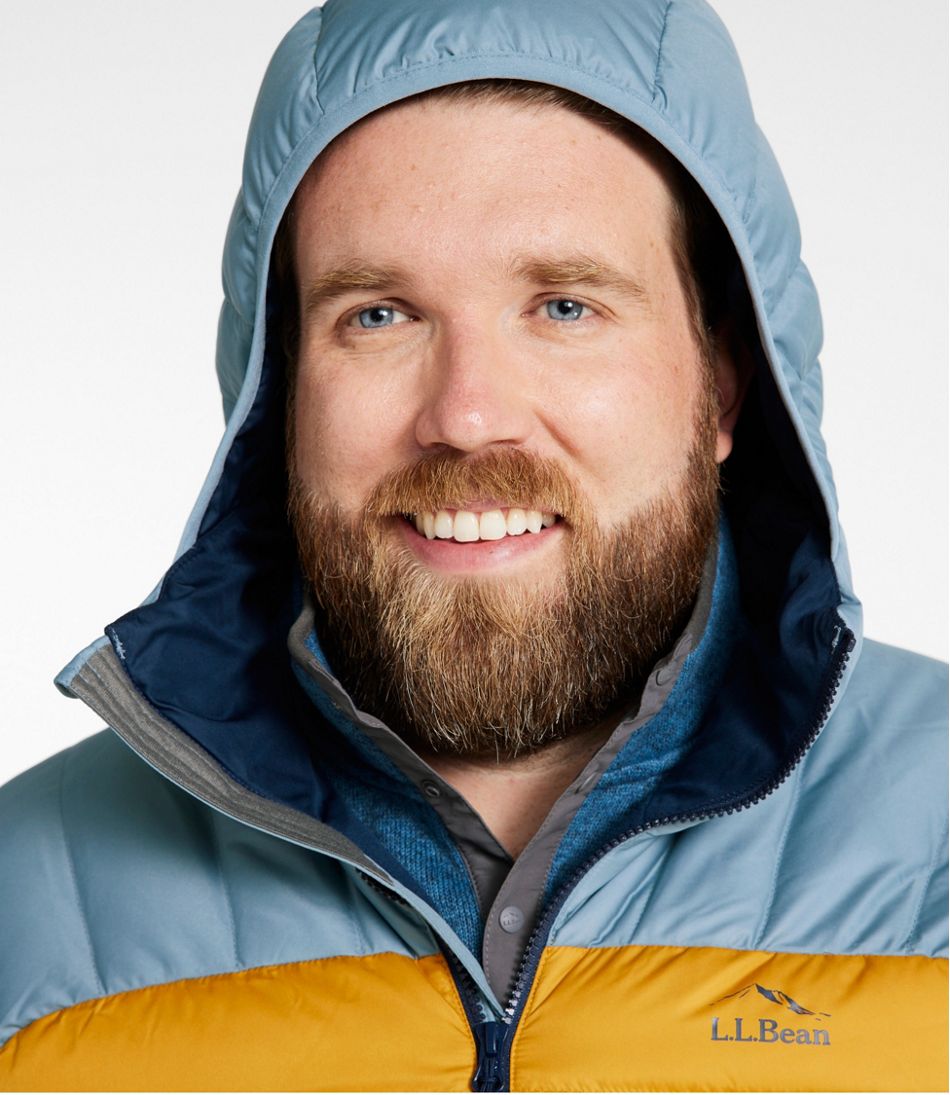 Men's Bean's Down Hooded Jacket, Colorblock | Insulated Men's Bean's Down Hooded Jacket, Colorblock | Insulated