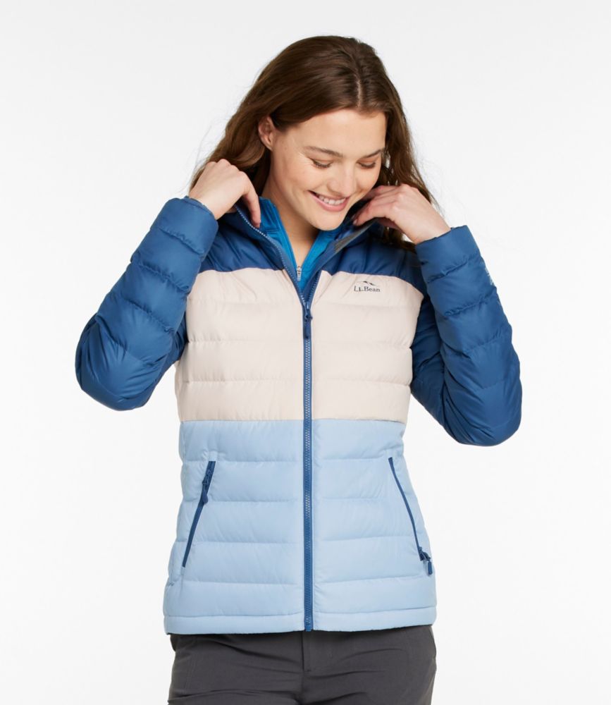 Women's Bean's Down Hooded Jacket, Colorblock
