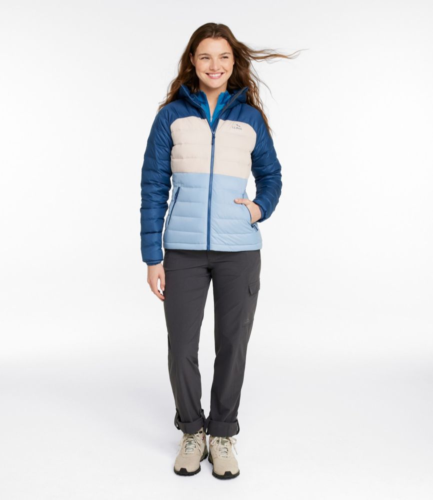 Women's Bean's Down Hooded Jacket, Colorblock