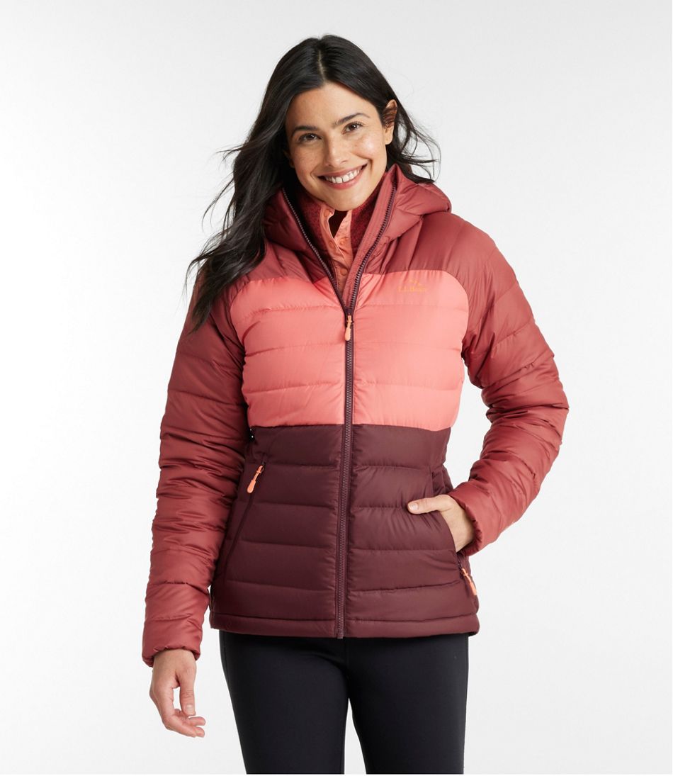 Women's Bean's Down Hooded Jacket, Colorblock | Insulated Jackets 