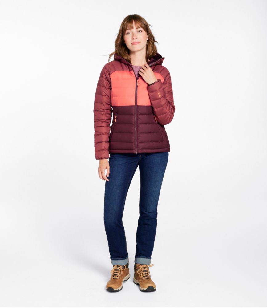 Women's Bean's Down Hooded Jacket, Colorblock, Nautical Navy/Sugarplum, small image number 4