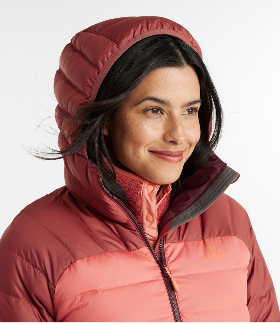 Women's Bean's Down Hooded Jacket, Colorblock | Insulated Jackets 
