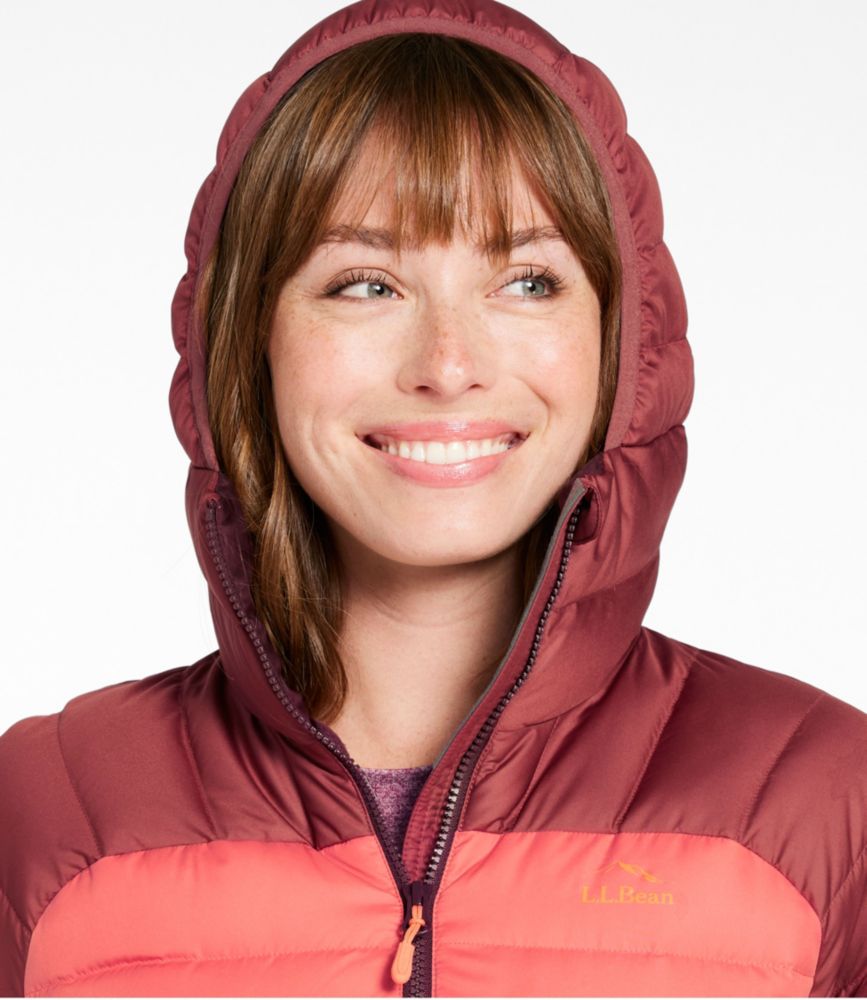 Women's Bean's Down Hooded Jacket, Colorblock, Mallard Teal/Dark Pine, small image number 6